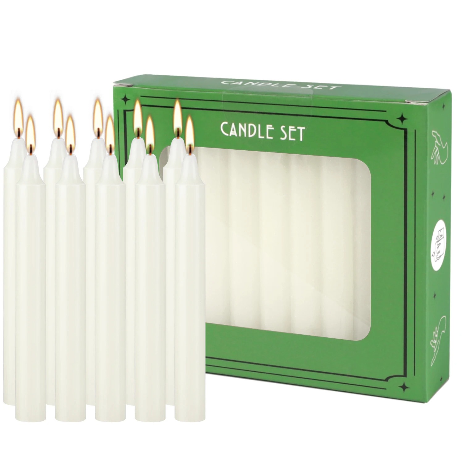 Quality Home Fragrance - 20-Pack 4-Inch Ivory White Drip-Free Smoke-Free