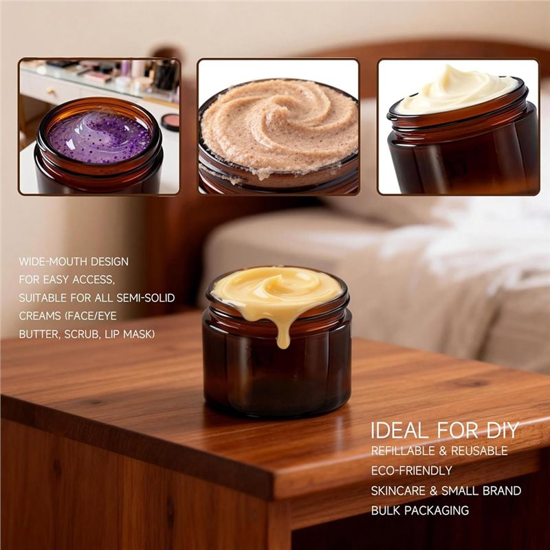 Amber Jar Candle - AA05 For Homemade Cosmetics, Balms, Candles,