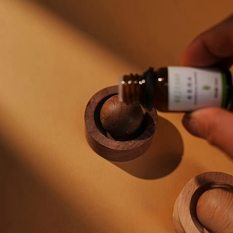 Quality Home Fragrance - Elegant Wooden Aroma Diffuser, Rotating Design