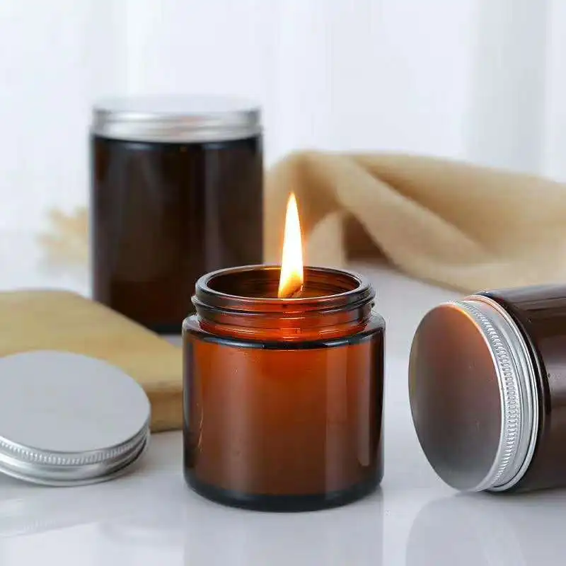 6pc 100/250ml Amber Glass Cand - Amber Jar Candle review and price